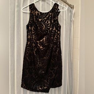 Black/gold lace dress